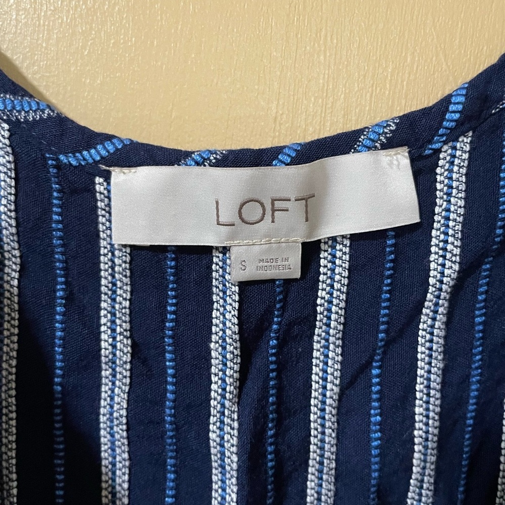 LOFT Navy Striped One Piece - Picture 3 of 6